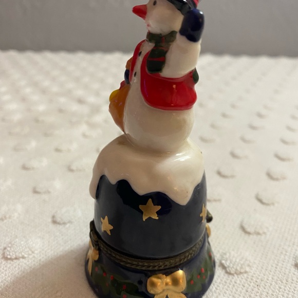 Snowman hinged trinket box - Picture 4 of 10
